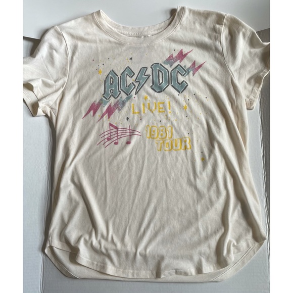 ACDC Large T Shirt NWT Cream Color - Picture 5 of 6